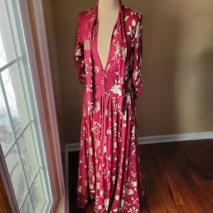 Unique Vintage Sheer Velvet Floral Overdress Cardigan L (10/12)